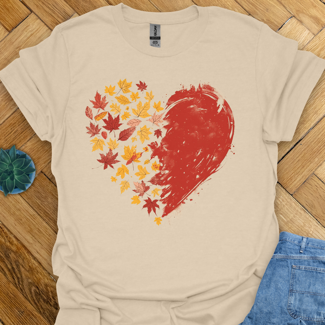 Autumn Heart Watercolor T-Shirt