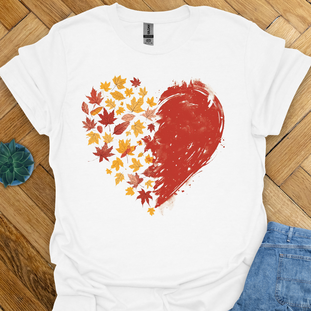 Autumn Heart Watercolor T-Shirt