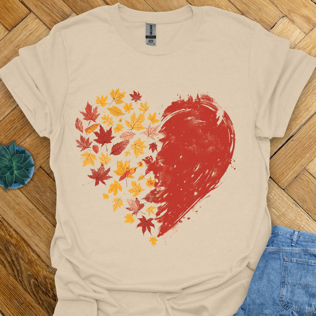 Autumn Heart Watercolor T-Shirt