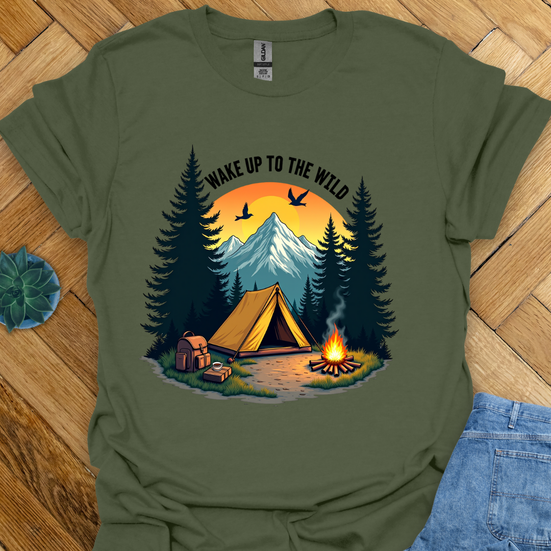 Wake Up to the Wild Camping Night T-Shirt