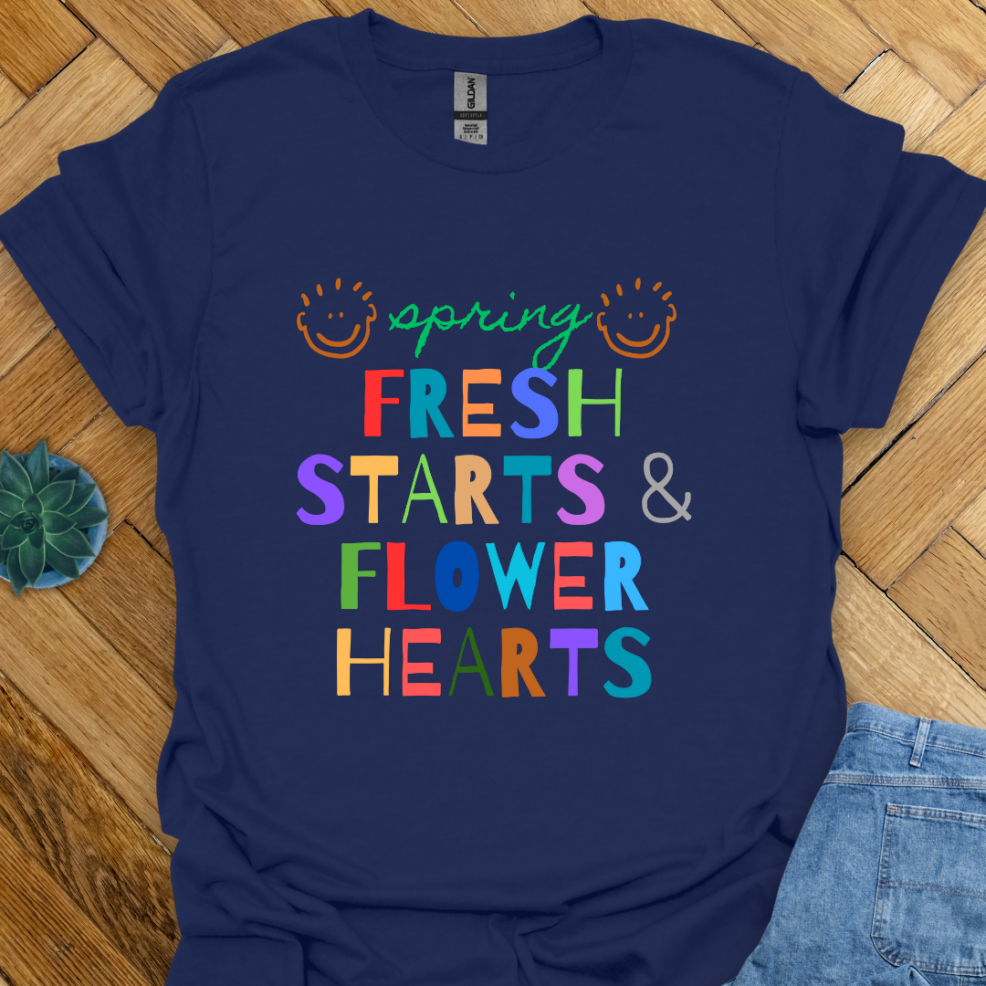 Fresh Start Flower Hearts T-Shirt