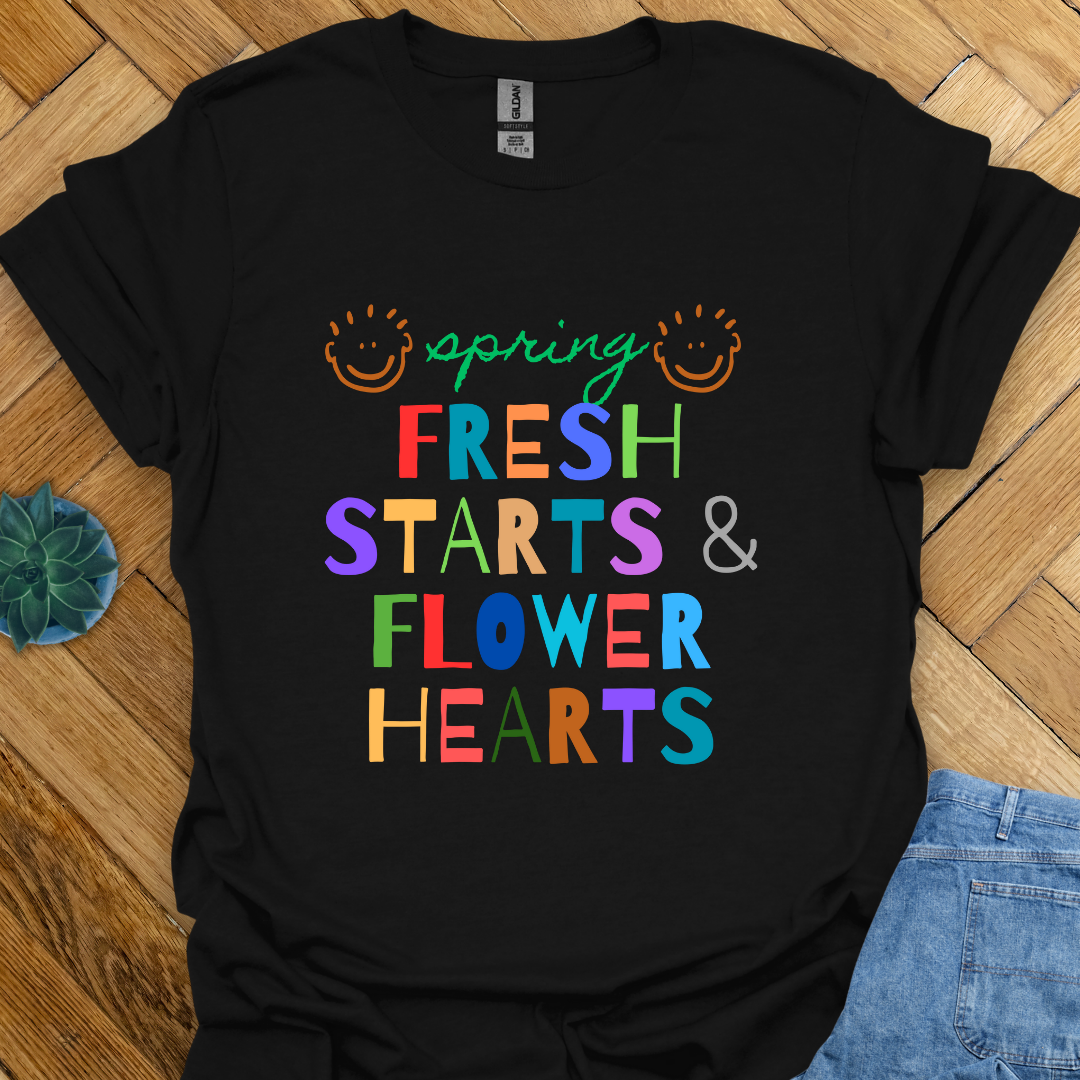 Fresh Start Flower Hearts T-Shirt
