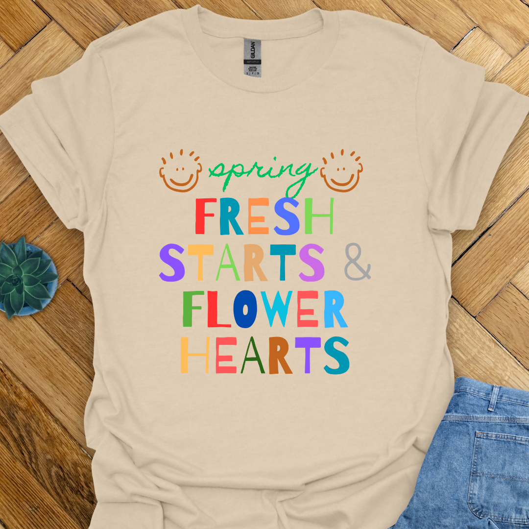 Fresh Start Flower Hearts T-Shirt