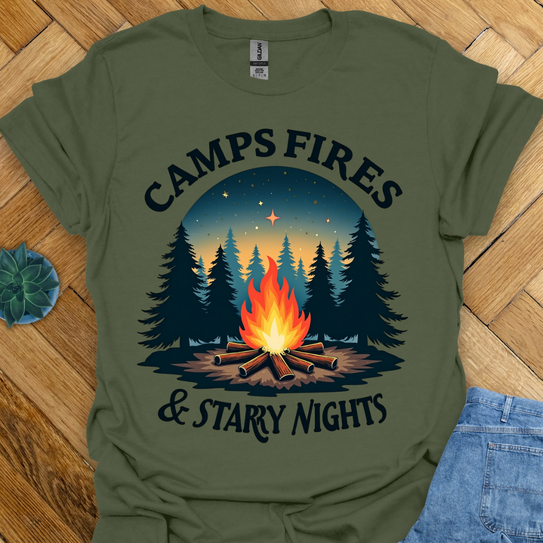 Campfires and Starry Night T-Shirt