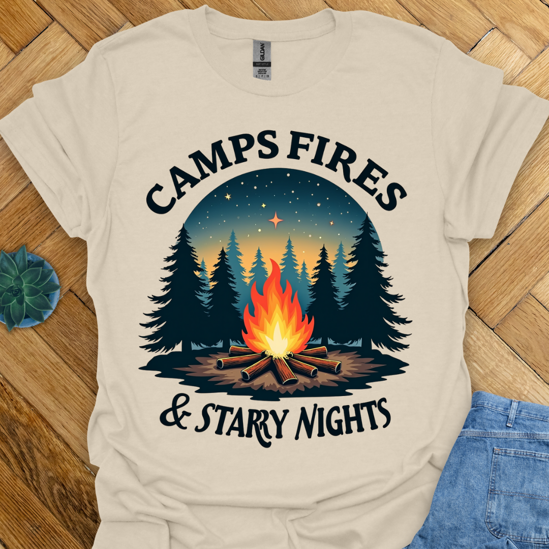 Campfires and Starry Night T-Shirt