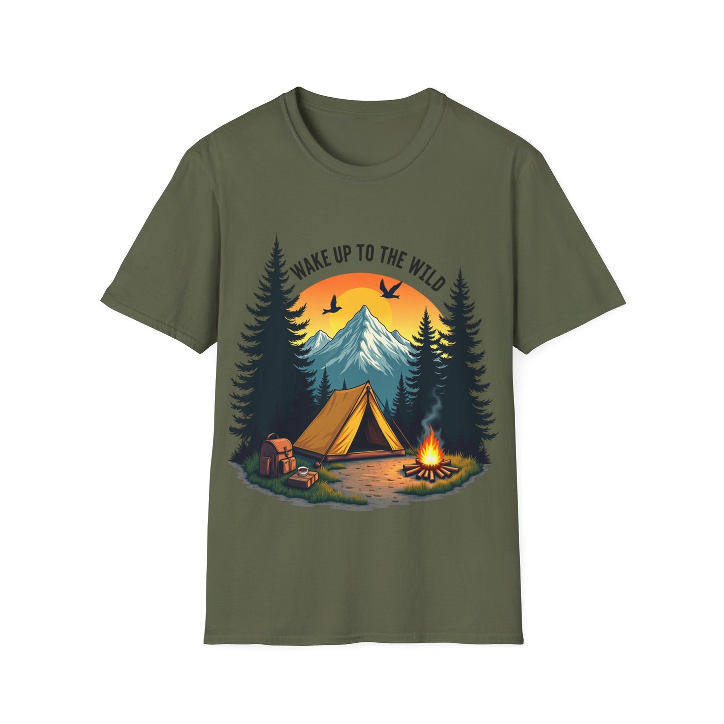 Wake Up to the Wild Camping Night T Shirt