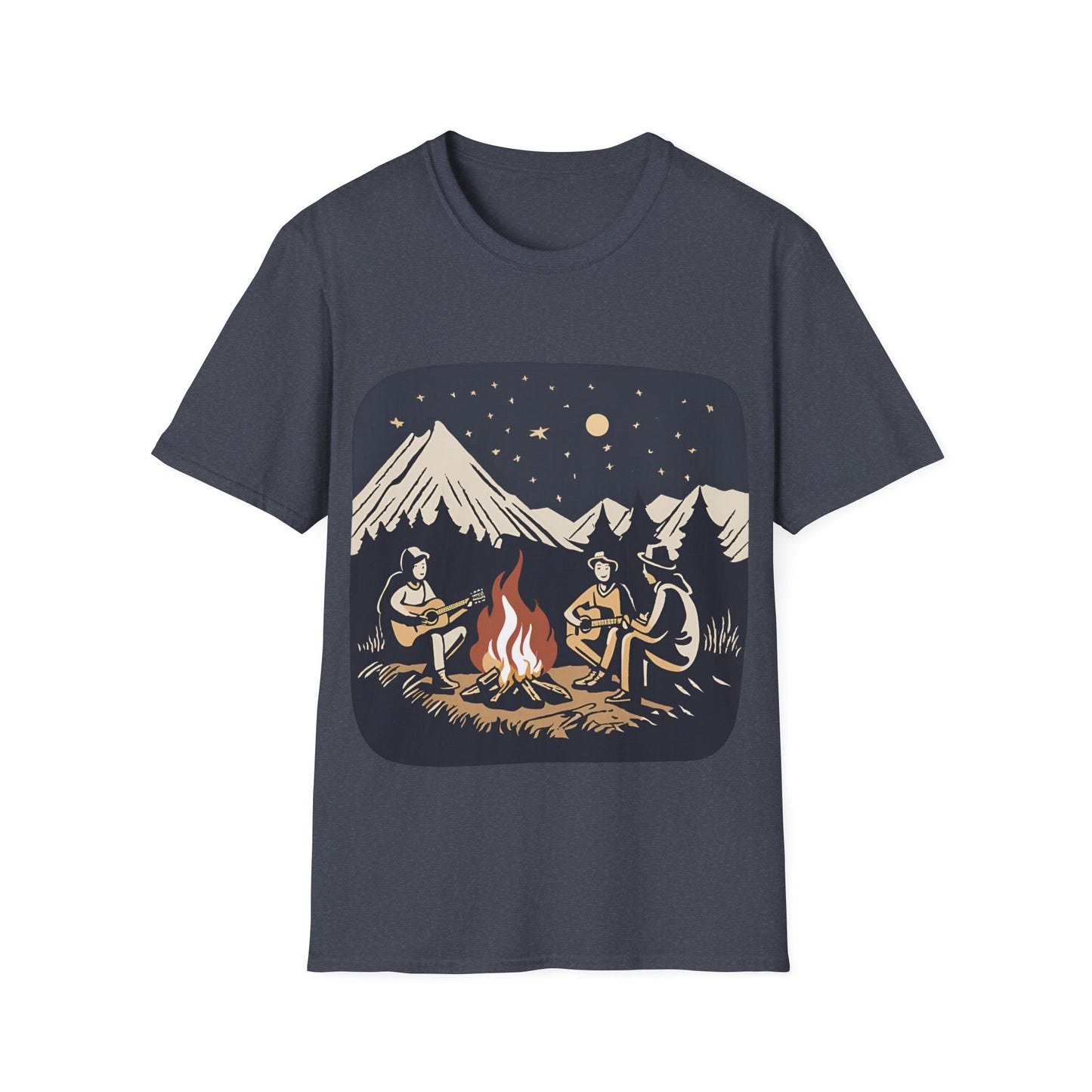 Campfire Starry Night Music - T Shirt