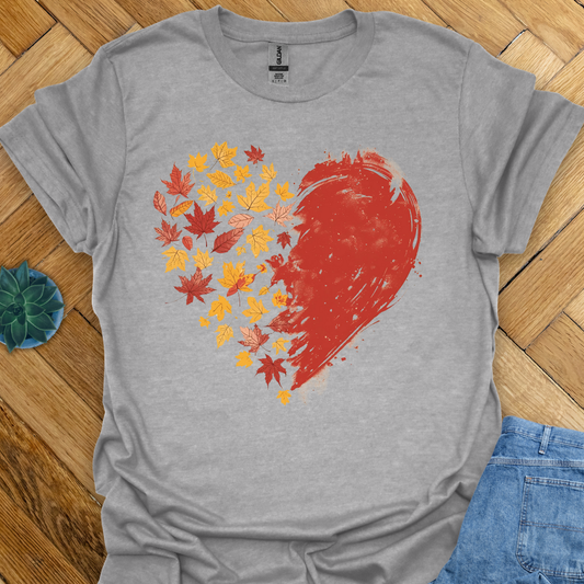 Autumn Heart Watercolor T-Shirt