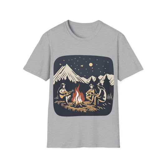Campfire Starry Night Music - T Shirt