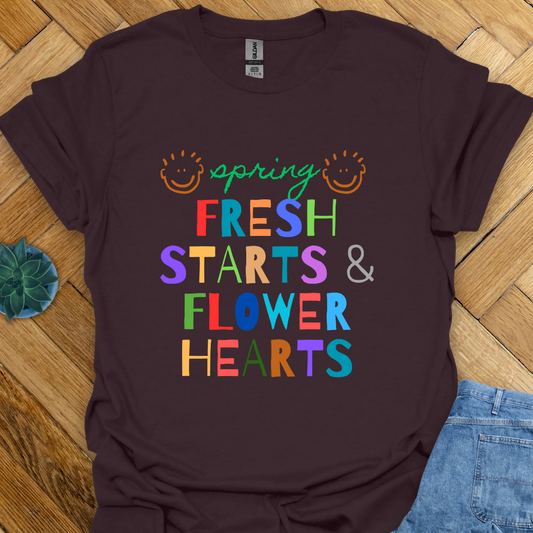 Fresh Start Flower Hearts T-Shirt