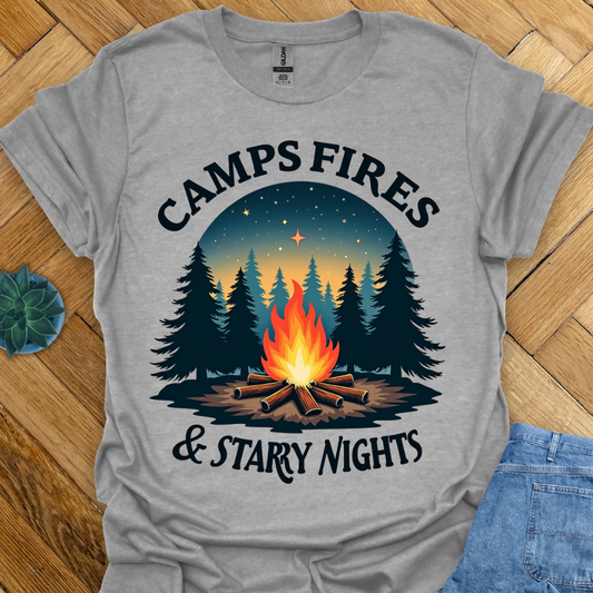 Campfires and Starry Night T-Shirt