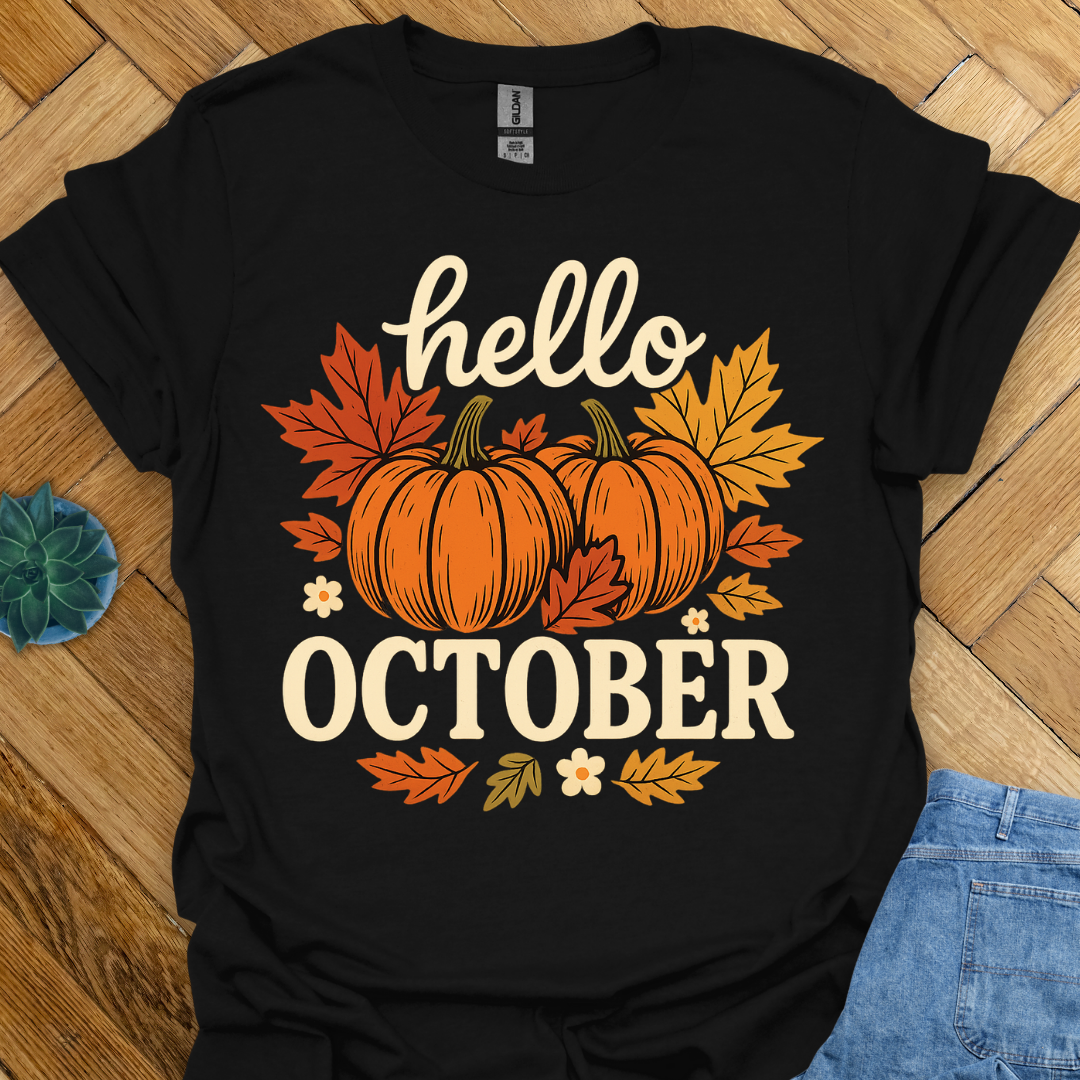 Hello October Fall  T-Shirt