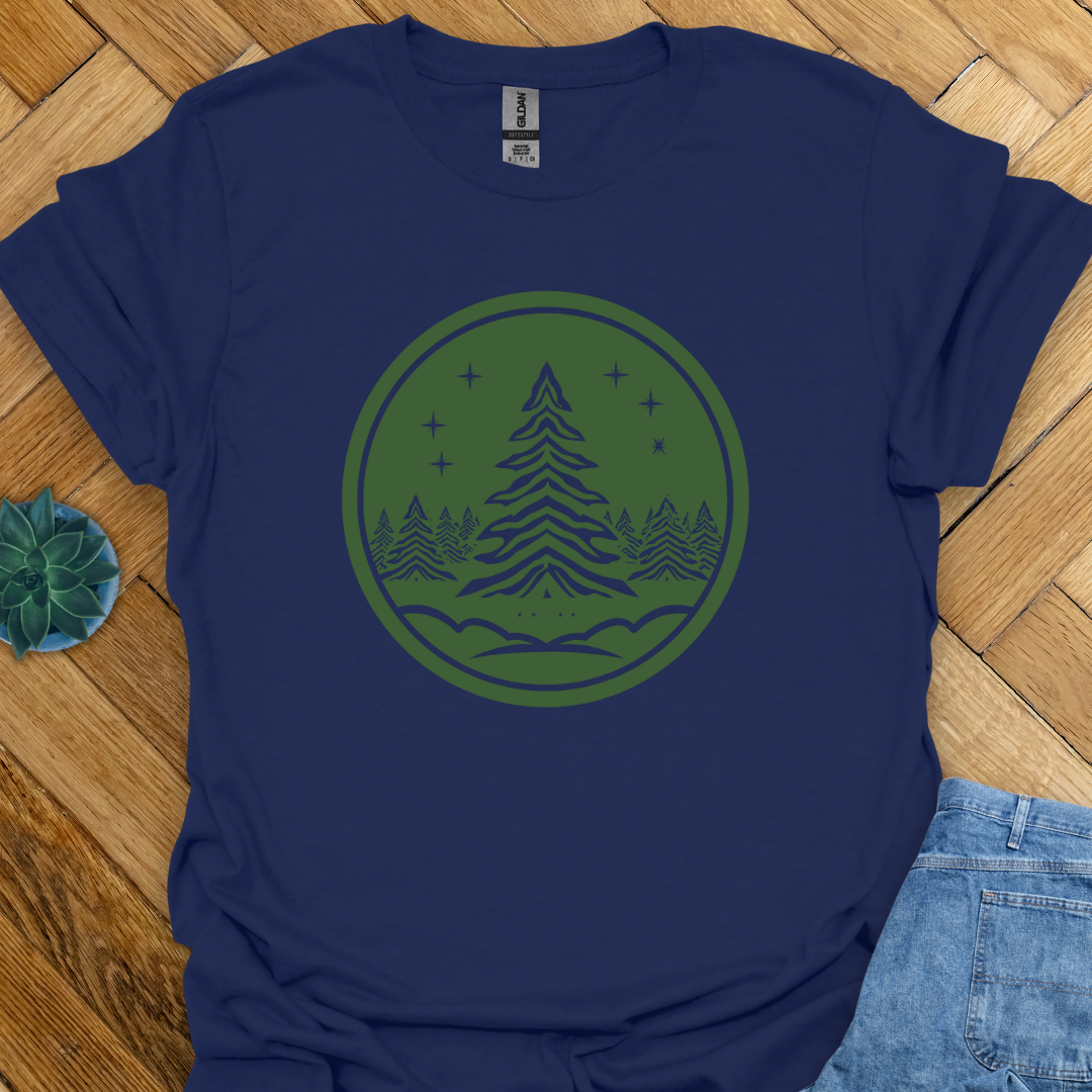 Evergreen Pines – Calm Forest Badge T-Shirt