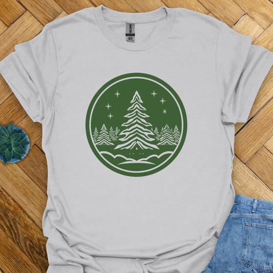 Evergreen Pines – Calm Forest Badge T-Shirt