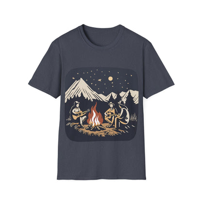 Campfire Starry Night Music - T Shirt