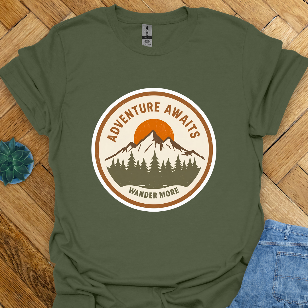 Adventure Awaits Wander More  T-Shirt
