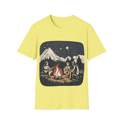 Campfire Starry Night Music - T Shirt
